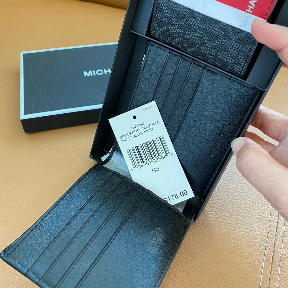 Michael Kors Men Gift 3in1 Wallet Box Set - Picture 3 of 6